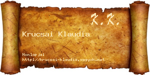 Krucsai Klaudia névjegykártya