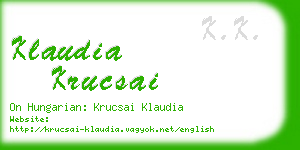 klaudia krucsai business card